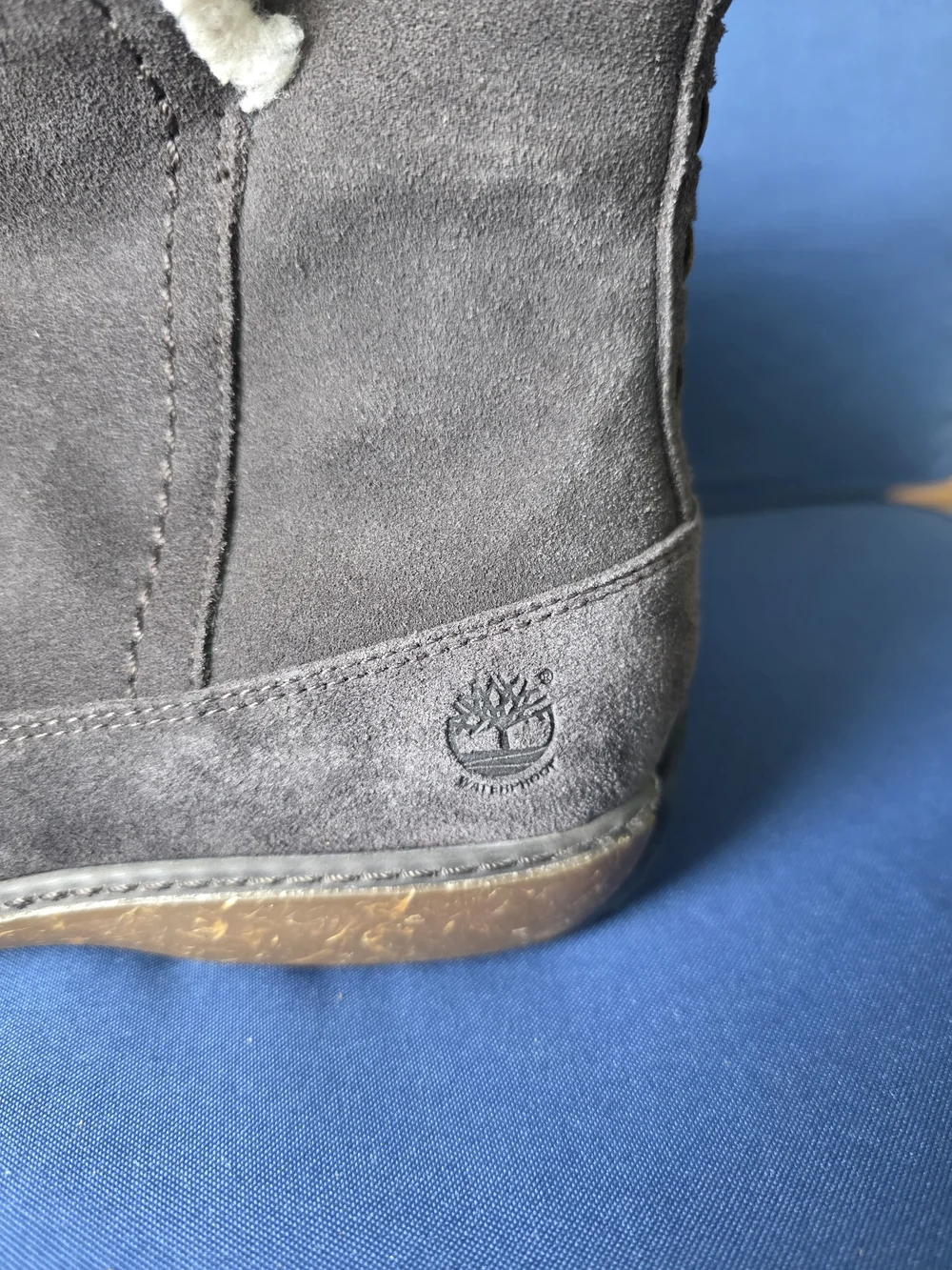 Timberland Suede Shearling Ankle Boots Women’s 7 Gray Fleece Lined
